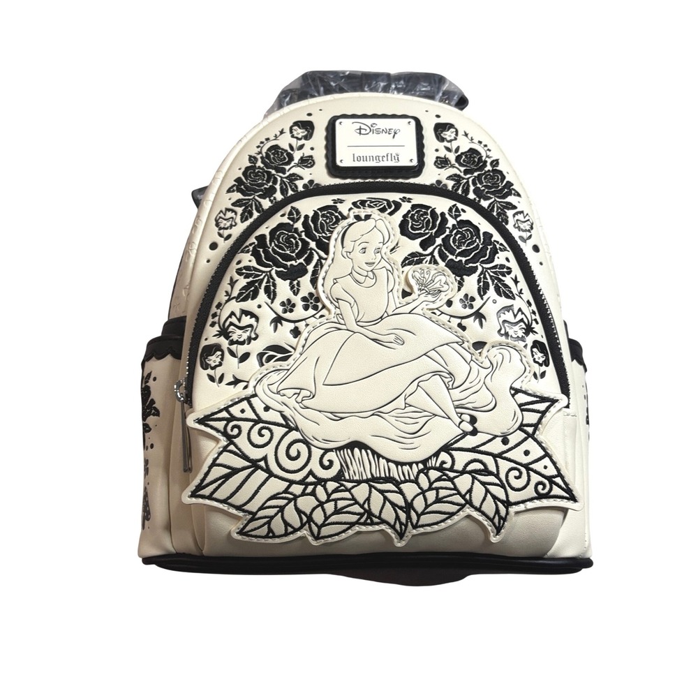 Loungefly Disney Alice in Wonderland Sketch Floral Mini Backpack FlowersNEW
